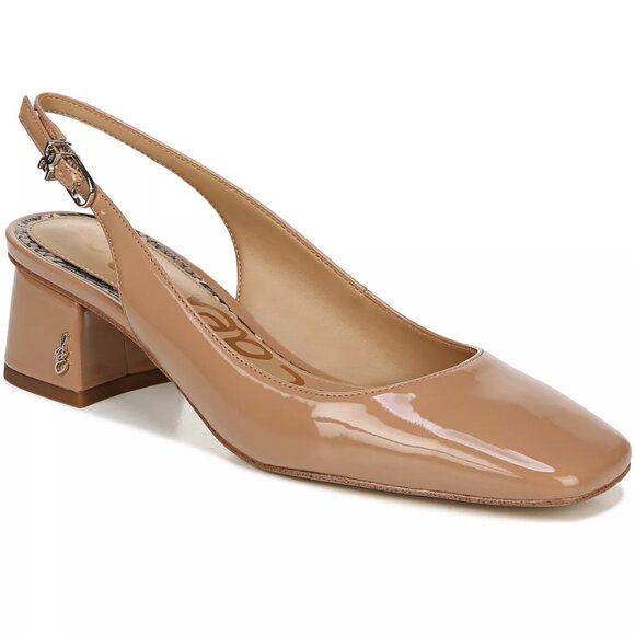 Sam Edelman Shoes - Sam Edelman Tamara Snip Toe Sling Back Block Heal Nude Shoes Women's Size 9.5
